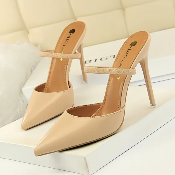 Vintage / Retro Modest / Simple Ivory Casual Womens Shoes High Heels 2022 10 cm Stiletto Heels Pointed Toe Womens Shoes