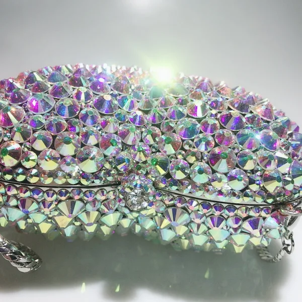 Sparkly Multi-Colors Rhinestone Heart-shaped Evening Party Clutch Bags 2022