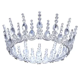Sjarmerende Hvit Krystall Rhinestone Bryllup Krone 2022 Legering Har Tilbehor
