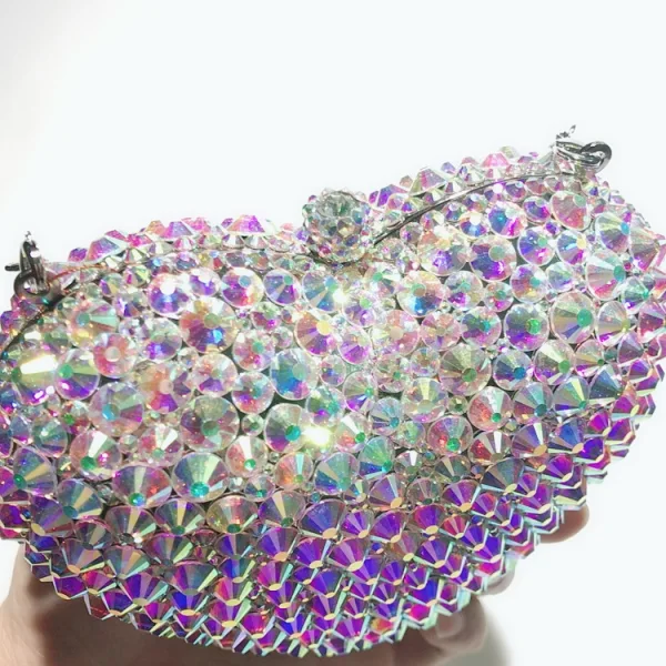 Sparkly Multi-Colors Rhinestone Heart-shaped Evening Party Clutch Bags 2022