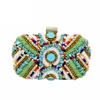 Ethnique Multi Couleurs Perlage Doré Vêtement De Rue Pochette 2023