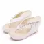 Chic / Beautiful White Pearl Rhinestone Tassel Beach Womens Sandals 2024 9 cm Wedges Open / Peep Toe Sandals