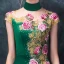 Chinese style Dark Green Pierced Evening Dresses  2018 Trumpet / Mermaid High Neck Sleeveless Embroidered Rhinestone Floor-Length / Long Formal Dresses