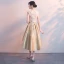 High Low 2 Piece Champagne See-through Cocktail Dresses 2018 A-Line / Princess Scoop Neck Sleeveless Appliques Lace Asymmetrical Ruffle Formal Dresses