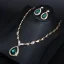 Vintage / Retro Dark Green Rhinestone Prom Earrings Necklace Necklaces 2023