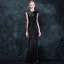 Sparkly Black Evening Dresses  2018 Trumpet / Mermaid Scoop Neck Sleeveless Beading Sequins Floor-Length / Long Formal Dresses