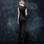 Sparkly Black Evening Dresses  2018 Trumpet / Mermaid Scoop Neck Sleeveless Beading Sequins Floor-Length / Long Formal Dresses
