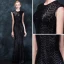 Sparkly Black Evening Dresses  2018 Trumpet / Mermaid Scoop Neck Sleeveless Beading Sequins Floor-Length / Long Formal Dresses