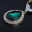 Vintage / Retro Dark Green Rhinestone Prom Earrings Necklace Necklaces 2023