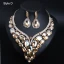 Sparkly Champagne Krystall Rhinestone Aften Øredobber Halskjeder 2023 Legering