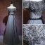 Chic / Beautiful Grey Evening Dresses  2018 A-Line / Princess Off-The-Shoulder Short Sleeve Sash Beading Floor-Length / Long Ruffle Backless Formal Dresses