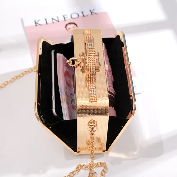 Elegant Hvit Perle Appliques Ball Clutch Veske 2023