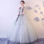 Chic / Beautiful Blushing Pink Prom Dresses 2017 Ball Gown V-Neck Sleeveless Appliques Flower Sash Floor-Length / Long Ruffle Backless Formal Dresses