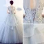 Chic / Beautiful Silver Prom Dresses 2017 Ball Gown Scoop Neck Short Sleeve Appliques Lace Glitter Tulle Floor-Length / Long Ruffle Backless Formal Dresses