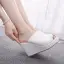 Roman White Street Wear Womens Sandals 2025 10 cm Wedges Open / Peep Toe Sandals