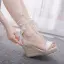 Cyganeria Białe Plaża Sandały Damskie 2025 Z Paskiem 9 cm Na Koturnie Peep Toe Sandały Wysokie Obcasy