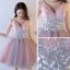 Scintillantes Rougissant Rose Paillettes Robe De Cocktail 2017 Princesse V-Cou Sans Manches Courte Volants Dos Nu Robe De Ceremonie