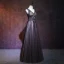 Elegant Black Evening Dresses  2018 A-Line / Princess V-Neck Sleeveless Appliques Lace Beading Floor-Length / Long Ruffle Backless Formal Dresses
