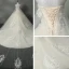 Fine Kirke Brudekjoler 2017 Paljetter Beading Blonder Appliques Blomst Ryggløse Uten Ermer Kjæreste Cathedral Train Champagne Ballkjole