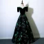 Moderne / Mode Bordeaux Robe De Bal 2017 Princesse De l'épaule Manches Courtes Brodé Longue Volants Robe De Ceremonie