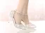 Charmant Weiß Strass Quaste Knöchelriemen Brautschuhe 2023 9 cm Stilettos Spitzschuh Hochzeit Hochhackige