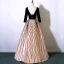 Modern / Fashion Burgundy Prom Dresses 2017 A-Line / Princess V-Neck Long Sleeve Striped Floor-Length / Long Backless Formal Dresses