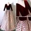 Modern / Fashion Burgundy Prom Dresses 2017 A-Line / Princess V-Neck Long Sleeve Striped Floor-Length / Long Backless Formal Dresses