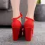 Exaggerated Red Bow Wedges Prom Womens Shoes 2025 10 cm Waterproof Round Toe Womens Shoes