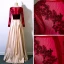 Modern / Fashion Burgundy Prom Dresses 2017 A-Line / Princess Scoop Neck Long Sleeve Appliques Lace Sequins Metal Sash Floor-Length / Long Ruffle Formal Dresses