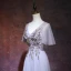 Élégant Lavande Robe De Soirée 2018 Princesse V-Cou Manches Courtes Perlage Cristal Longue Volants Dos Nu Robe De Ceremonie