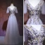 Élégant Lavande Robe De Soirée 2018 Princesse V-Cou Manches Courtes Perlage Cristal Longue Volants Dos Nu Robe De Ceremonie