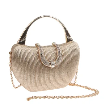 Fashion Champagne Glitter Rhinestone Sequins Cocktail Party Clutch Bags 2022