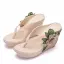 Bohême Blanche Plage Brodé Sandales Femme 2023 9 cm Talons Aiguilles Peep Toes / Bout Ouvert Sandales Talons Hauts