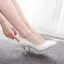 Modest / Simple White 7 cm Stiletto Heels Pointed Toe Prom Pumps High Heels 2024