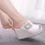 Roman White Rhinestone Street Wear Womens Sandals 2025 10 cm Wedges Open / Peep Toe Sandals
