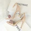 Sexy Blozen Roze Avond Parel Rhinestone Sandalen Dames 2022 Enkelband 11 cm Naaldhakken / Stiletto Peep Toe Sandalen Hoge Hakken