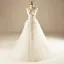 Chic / Beautiful Hall Wedding Dresses 2017 Sequins Beading Pearl Lace Appliques Flower Backless Sleeveless Scoop Neck Cathedral Train White Ball Gown US 14 / UK 18 US 16 / UK 20
