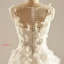 Chic / Beautiful Hall Wedding Dresses 2017 Sequins Beading Pearl Lace Appliques Flower Backless Sleeveless Scoop Neck Cathedral Train White Ball Gown US 14 / UK 18 US 16 / UK 20