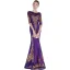Scintillantes Grape Robe De Soirée 2018 Trompette / Sirène Glitter Paillettes Brodé Encolure Dégagée 1/2 Manches Longue Robe De Ceremonie