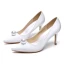 Élégant Ivoire Soie Satin Perle Chaussure De Mariée 2021 8 cm Talons Aiguilles À Bout Pointu Mariage Escarpins Talons Hauts