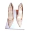 Chic / Beautiful Nude Wedding Shoes 2018 Lace Flower Pierced 10 cm Stiletto Heels Pointed Toe Wedding High Heels