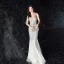 Modern / Fashion Silver Evening Dresses  2019 Trumpet / Mermaid V-Neck Sequins Sash Sleeveless Backless Floor-Length / Long Formal Dresses