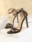 Charming Silver Evening Party Womens Sandals 2019 Rivet Ankle Strap 11 cm Stiletto Heels Open / Peep Toe High Heels