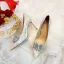 Charming Silver Lace Butterfly Wedding Shoes 2021 Leather Rhinestone 9 cm Stiletto Heels Pointed Toe Wedding Pumps High Heels