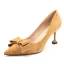 Simple Noire Désinvolte Escarpins 2020 Daim Noeud 7 cm Talons Aiguilles À Bout Pointu Escarpins