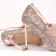 Sparkly Rose Gold Sequins Wedding Shoes 2020 10 cm Stiletto Heels Pointed Toe Wedding Pumps