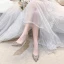 Scintillantes Champagne Soirée Perle Faux Diamant Escarpins 2021 Cuir Paillettes 8 cm Talons Aiguilles À Bout Pointu Escarpins Talons Hauts