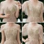 Charming Khaki Beading Sequins Backless Lace Flower Bridesmaid Dresses 2021 A-Line / Princess Short Sleeve Floor-Length / Long Bridesmaid Wedding Party Dresses