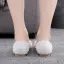 Chic / Beautiful White Pearl Lace Flower Flat Wedding Shoes 2021 Pointed Toe Wedding