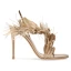 Sexy Champagne Prom Cocktail Party Womens Sandals 2022 Leather Feather Rhinestone 9 cm Stiletto Heels Open / Peep Toe Womens Sandals High Heels